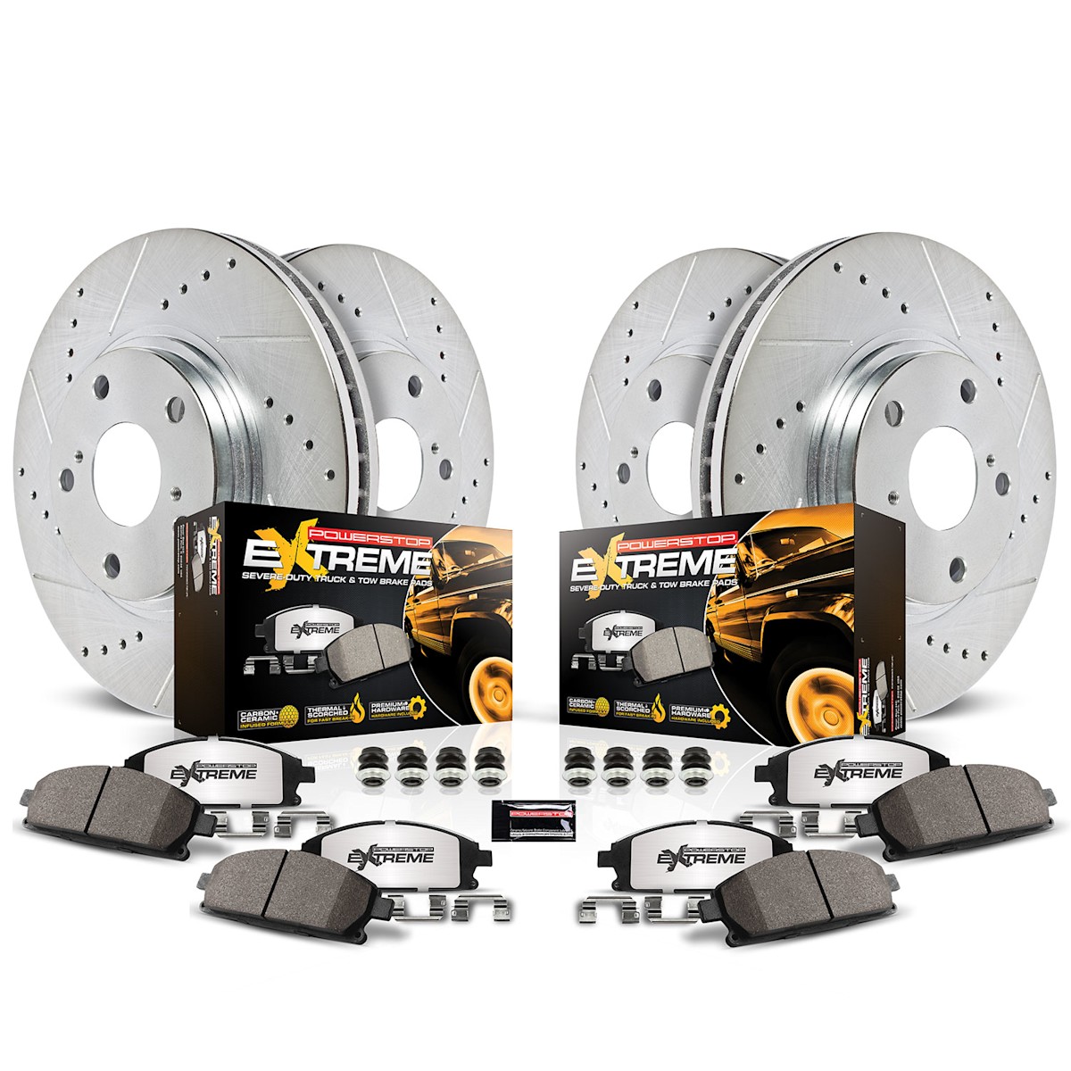 K1133-36 Powerstop 4-Wheel Set Brake Disc and Pad Kits Front & Rear for LX470