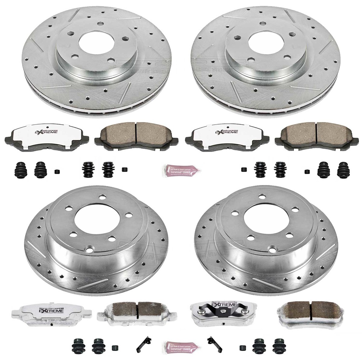 K2840-26 Powerstop Brake Disc and Pad Kits 4-Wheel Set Front & Rear for Patriot