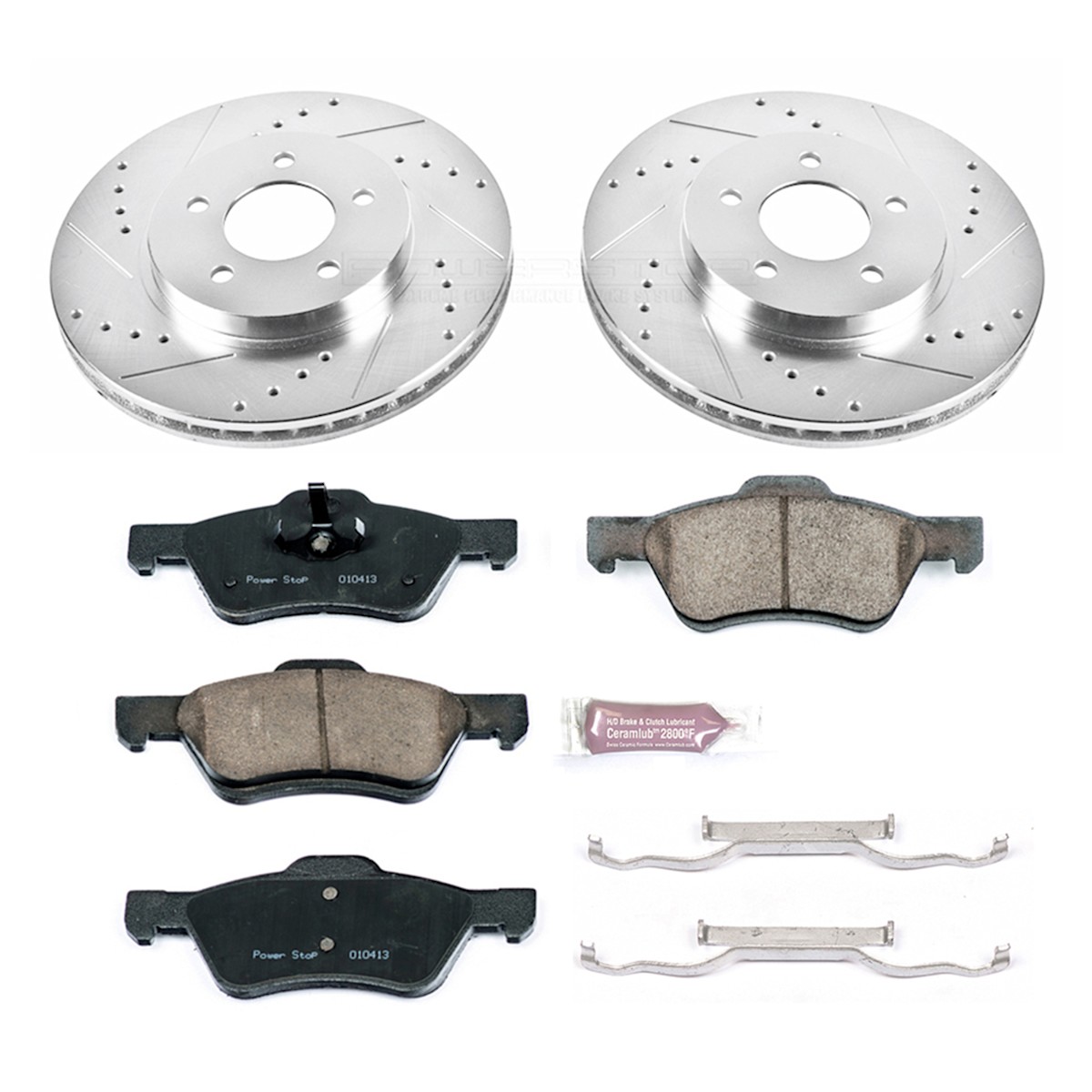 K5571 Powerstop Brake Disc and Pad Kits 2-Wheel Set Front for Ford Escape Mazda