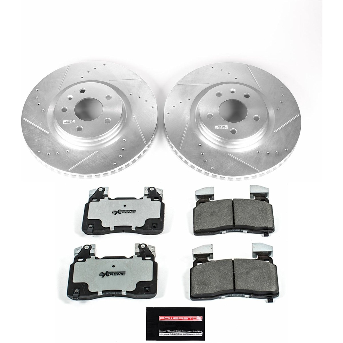 K6534-26 Powerstop 2-Wheel Set Brake Disc and Pad Kits Front for Chevy Corvette