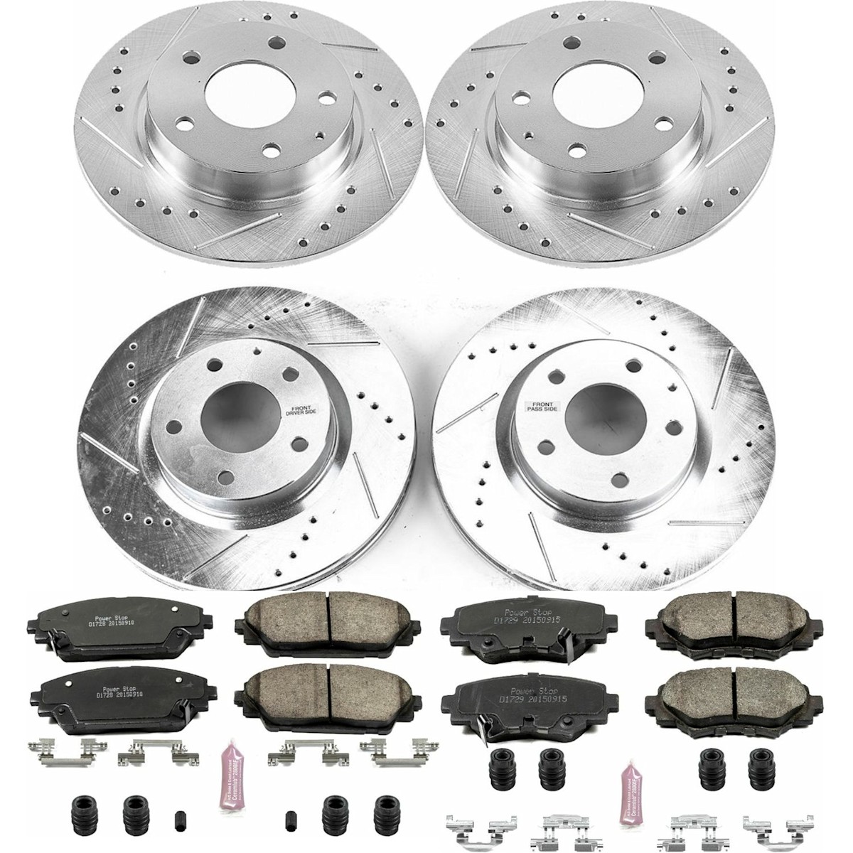 K6970 Powerstop Brake Disc and Pad Kits 4-Wheel Set Front & Rear for Mazda 3