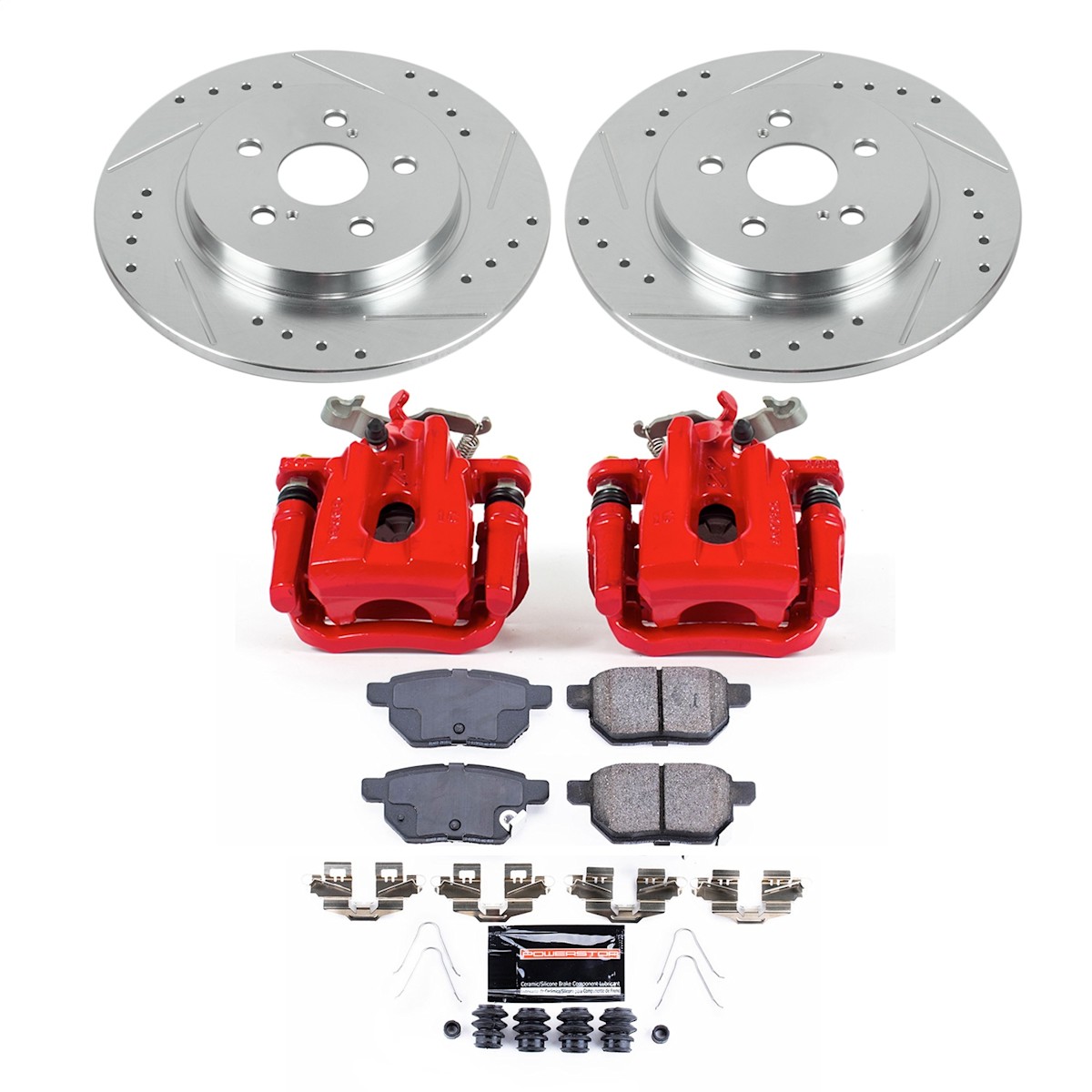 KC6498 Powerstop Brake Kit With Calipers 2-Wheel Set Rear for Lexus CT200h 11-17
