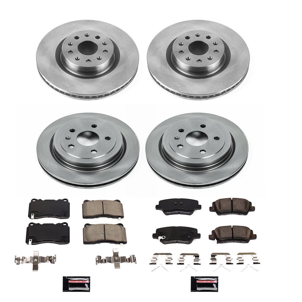 KOE8977 Powerstop 4-Wheel Set Brake Disc and Pad Kits Front & Rear for CTS 2019