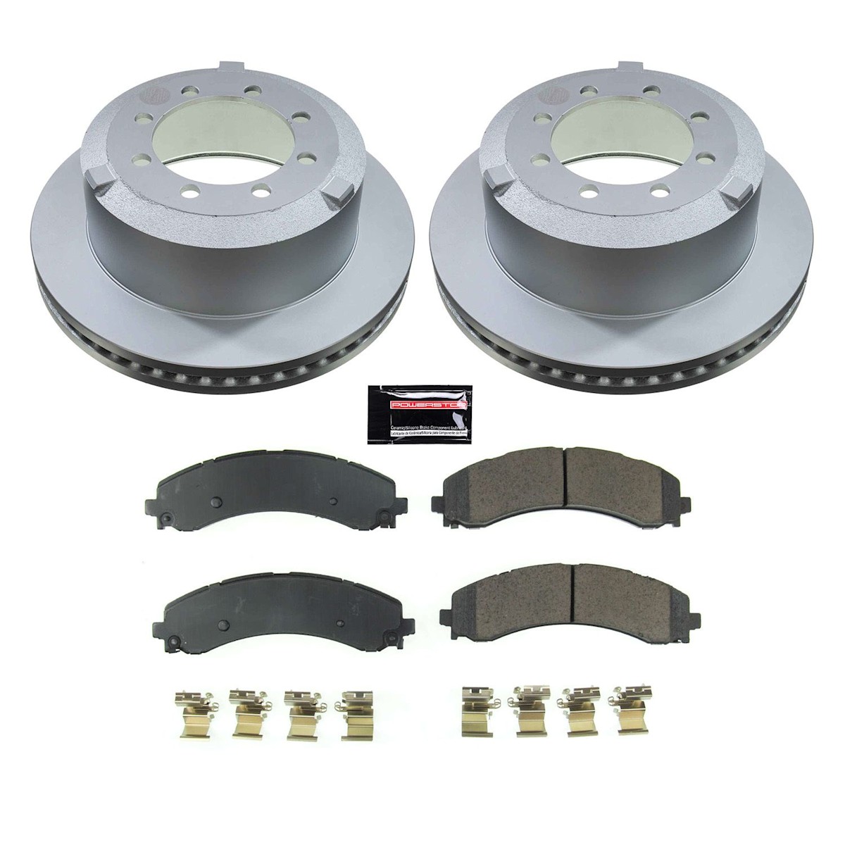CRK8776 Powerstop 2-Wheel Set Brake Disc and Pad Kits Rear for Ram 3500 19-24