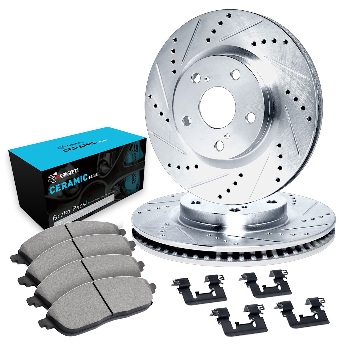 WGWH1-63121 R1 Concepts Brake Disc and Pad Kits 2-Wheel Set Front for MB B200