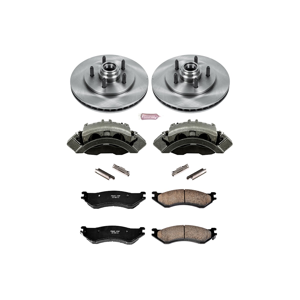 KCOE1916 Powerstop 2-Wheel Set Brake Kit With Calipers Front for F150 Truck Ford