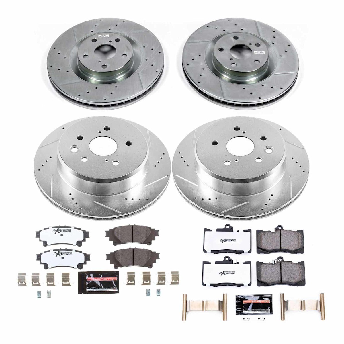 K6513-26 Powerstop Brake Disc and Pad Kits 4-Wheel Set Front & Rear for RC300