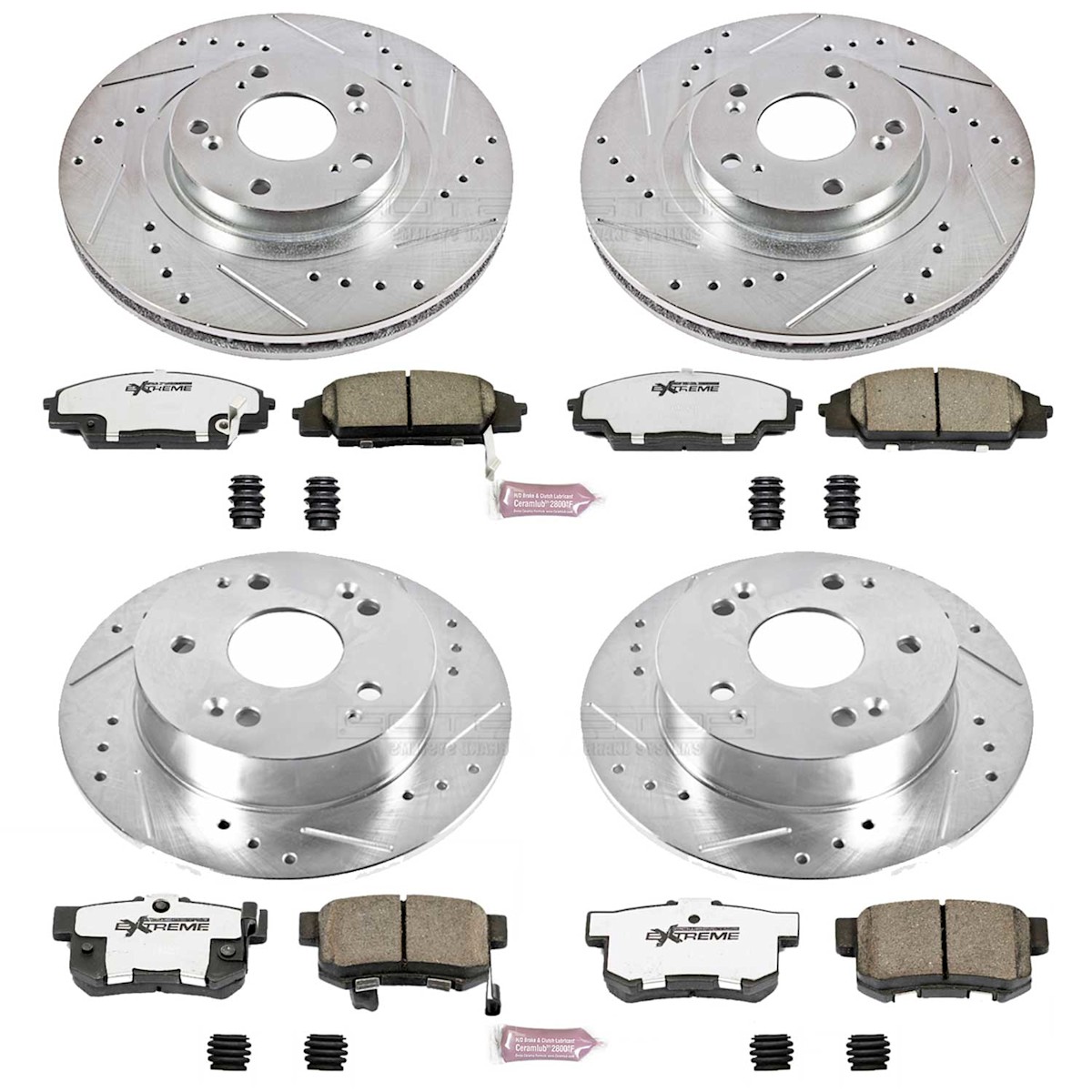 K2441-26 Powerstop 4-Wheel Set Brake Disc and Pad Kits Front & Rear for RSX
