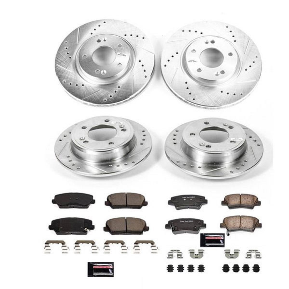 K8890 Powerstop Brake Disc and Pad Kits 4-Wheel Set Front & Rear for Veloster 16