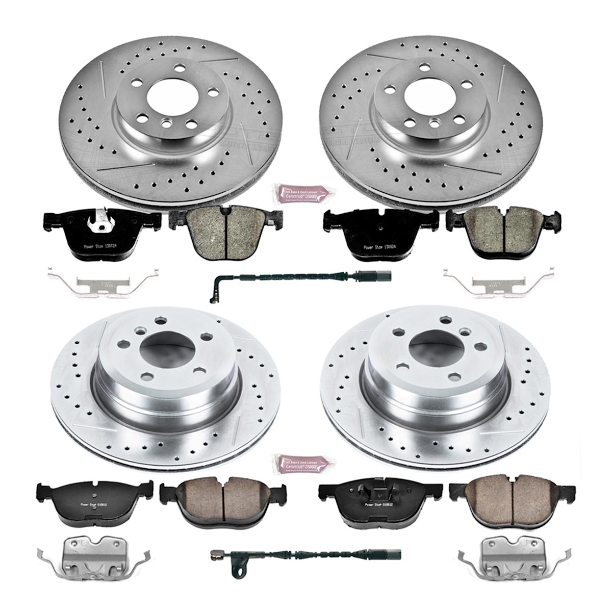 K6065 Powerstop 4-Wheel Set Brake Disc and Pad Kits Front & Rear for BMW X6 X5