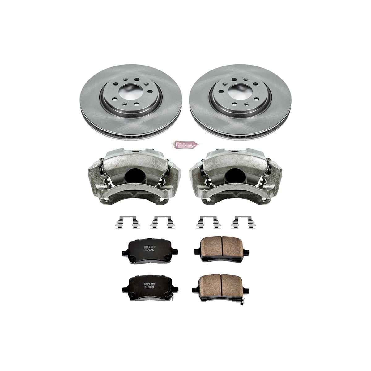 KCOE1433 Powerstop Brake Kit With Calipers 2-Wheel Set Front for Saturn Sky