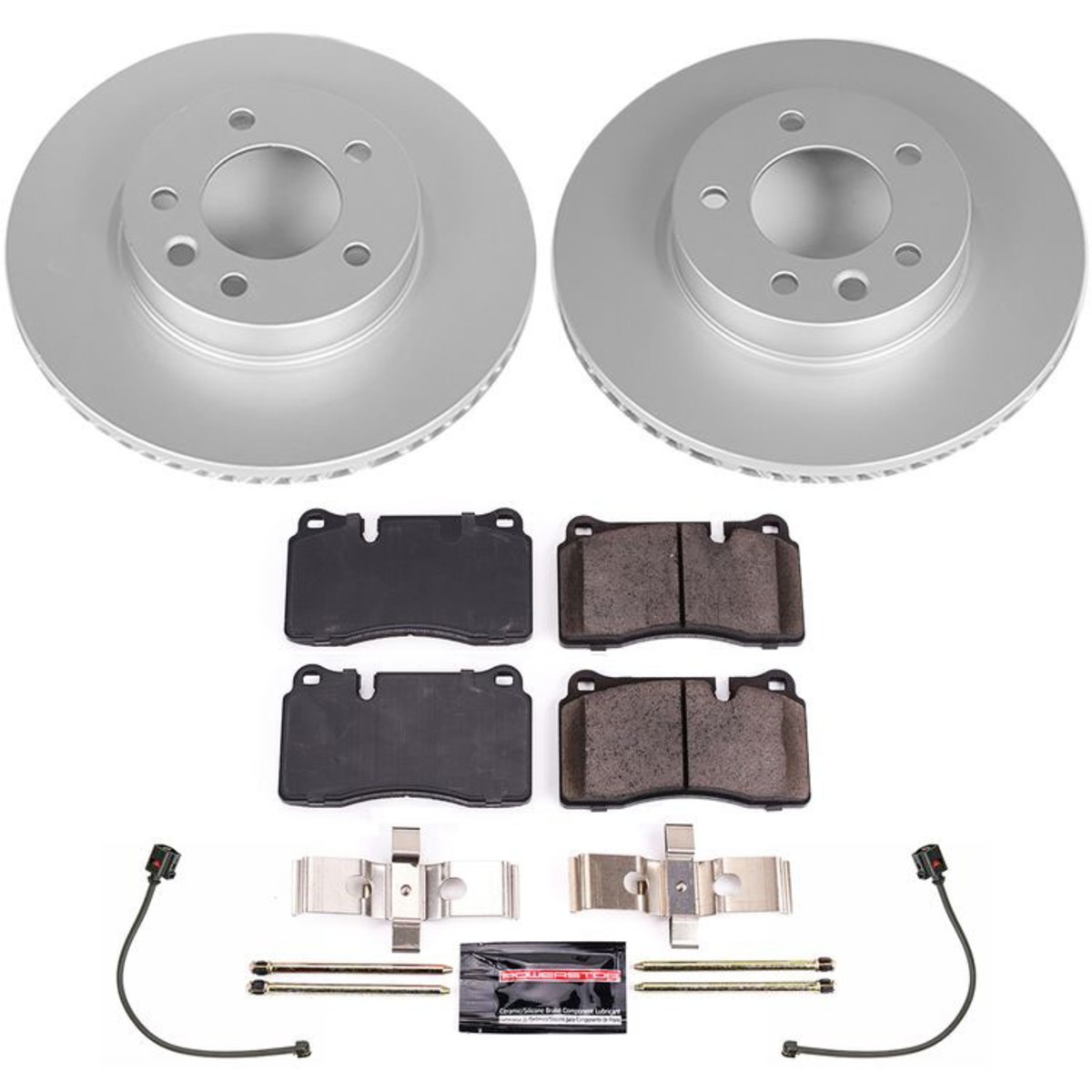 CRK8821 Powerstop Brake Disc and Pad Kits 2-Wheel Set Front for VW Touareg 11-17