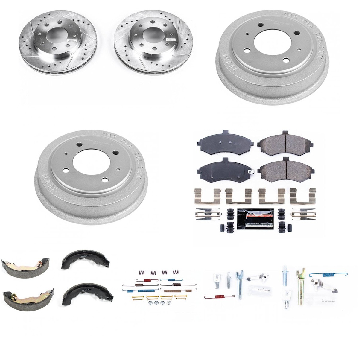K15528DK Powerstop 4-Wheel Set Brake Disc and Pad Kits Front & Rear for Elantra