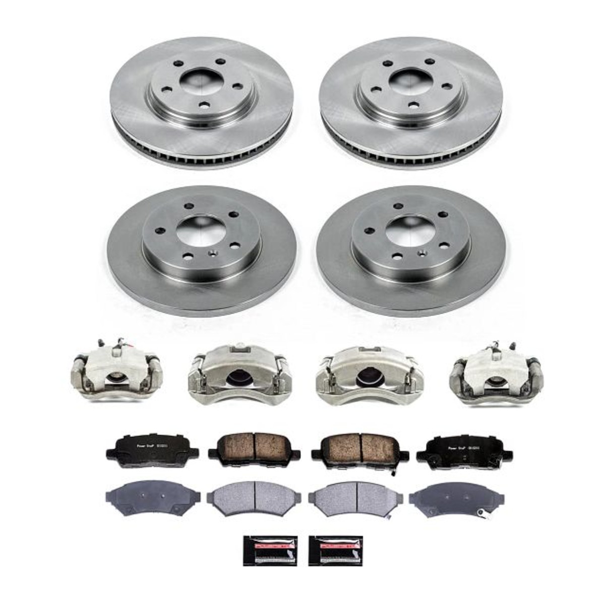 KCOE1589A Powerstop Brake Disc and Pad Kits 4-Wheel Set Front & Rear for Pontiac