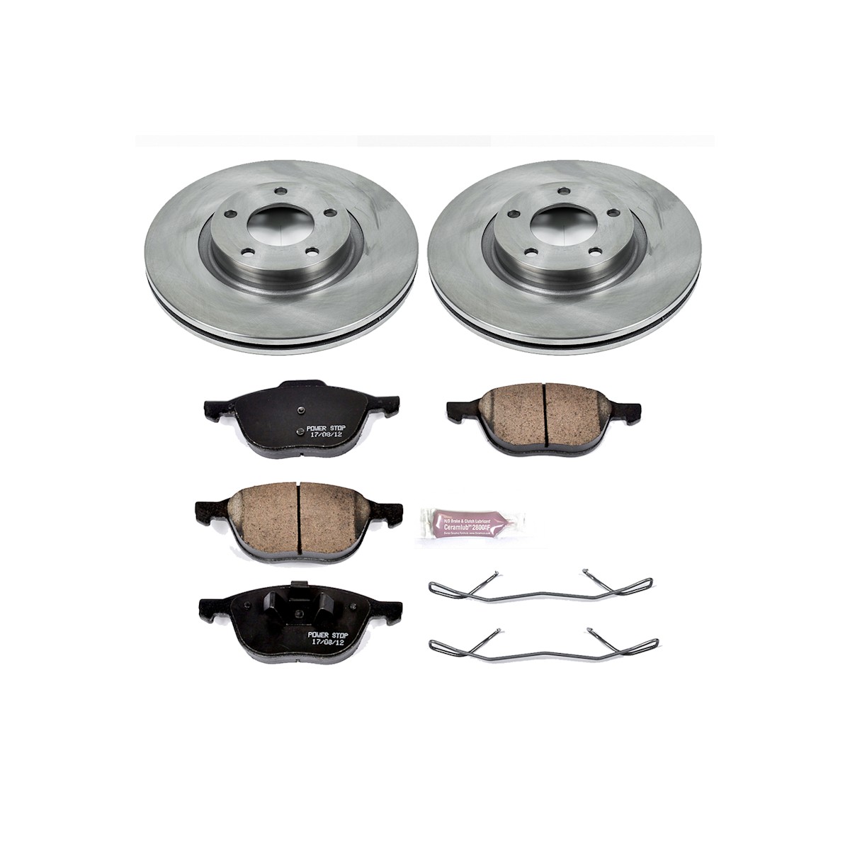KOE125 Powerstop 2-Wheel Set Brake Disc and Pad Kits Front for Mazda 5 3 07-13