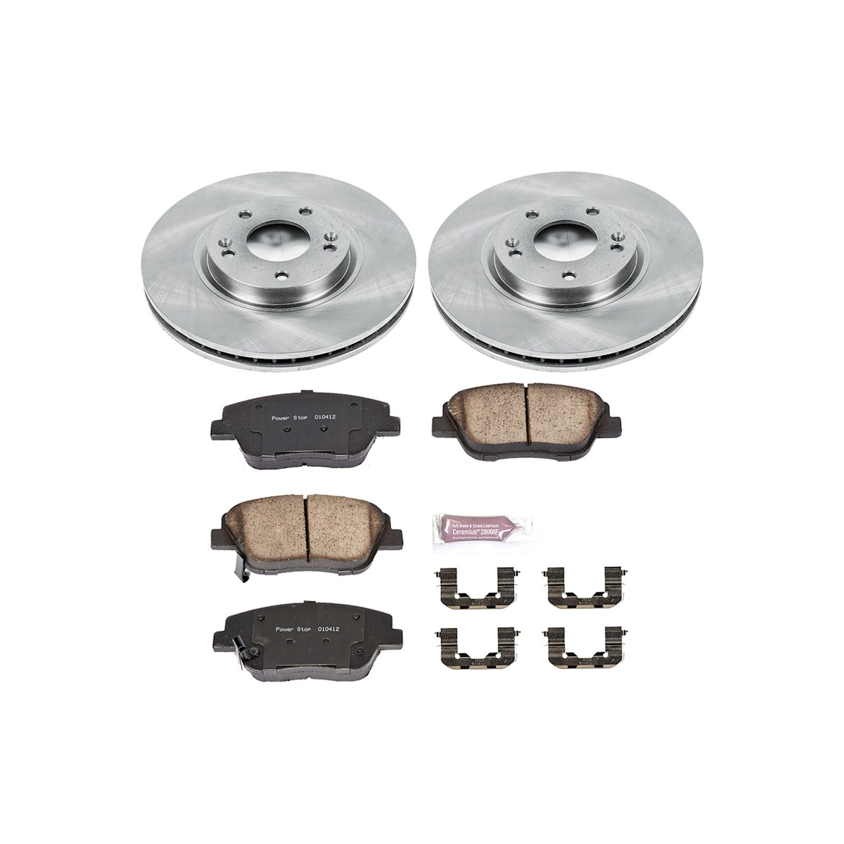KOE5377 Powerstop 2-Wheel Set Brake Disc and Pad Kits Front for Kia Optima 11-16