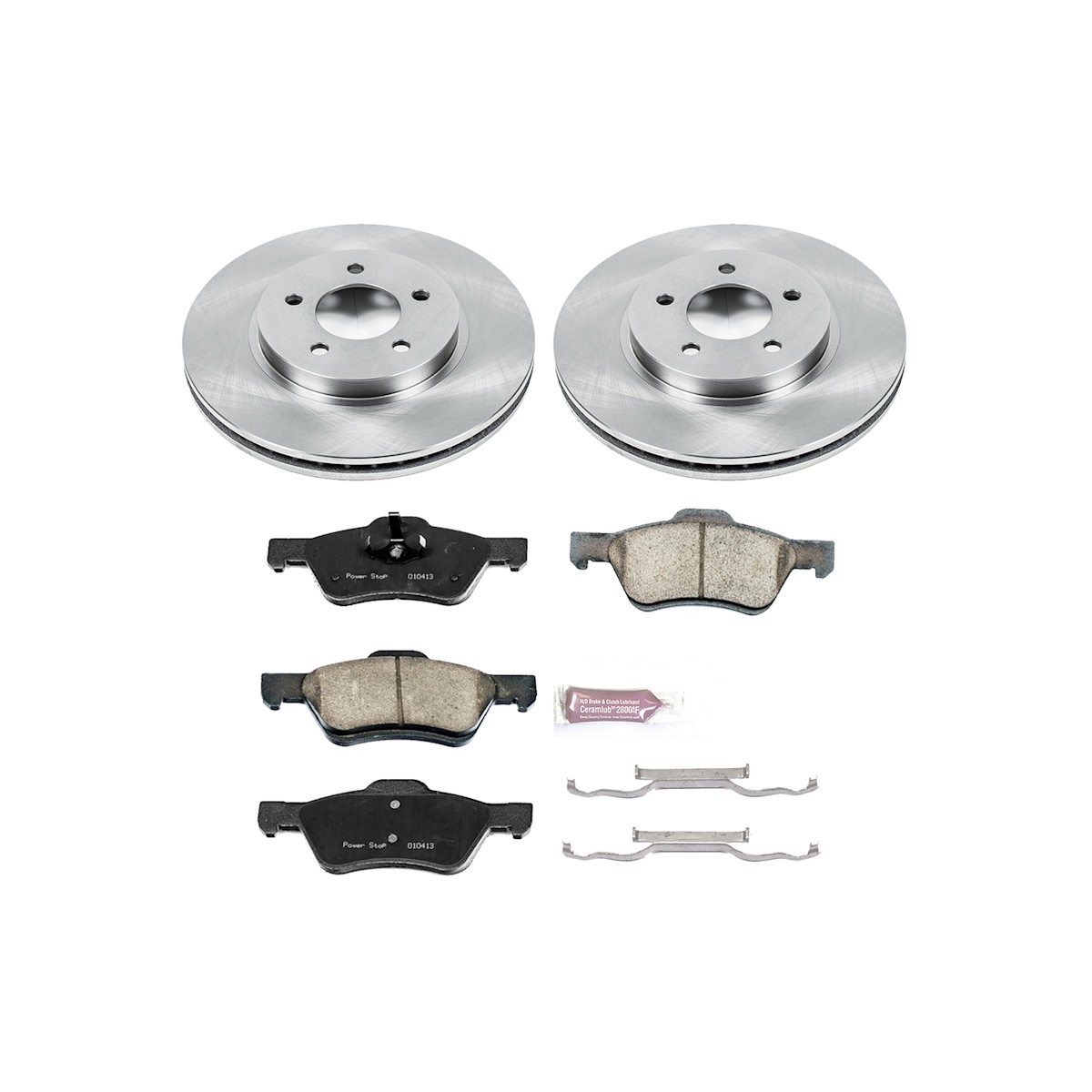 KOE5571 Powerstop Brake Disc and Pad Kits 2-Wheel Set Front for Ford Escape