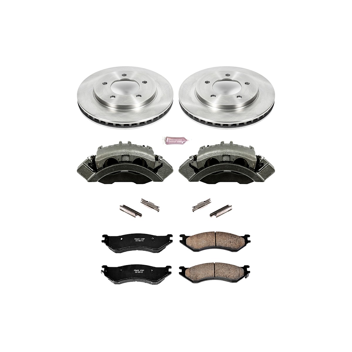 KCOE1869 Powerstop 2-Wheel Set Brake Kit With Calipers Front for Ford Expedition