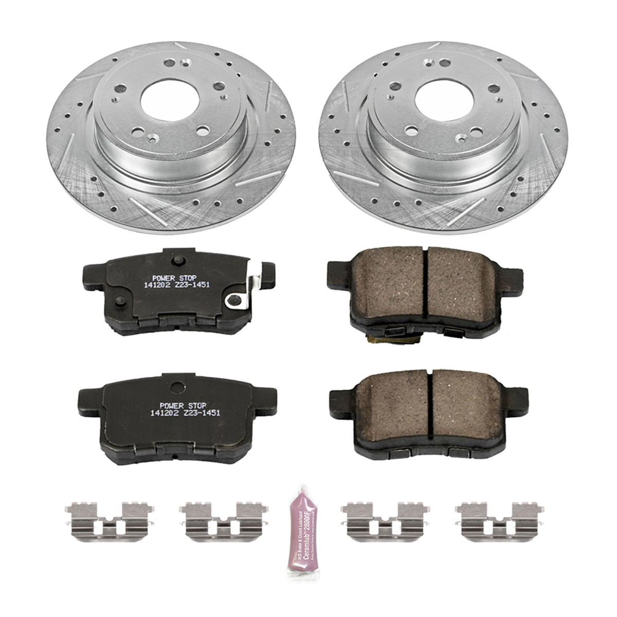 K5368 Powerstop 2-Wheel Set Brake Disc and Pad Kits Rear for Honda Accord TSX