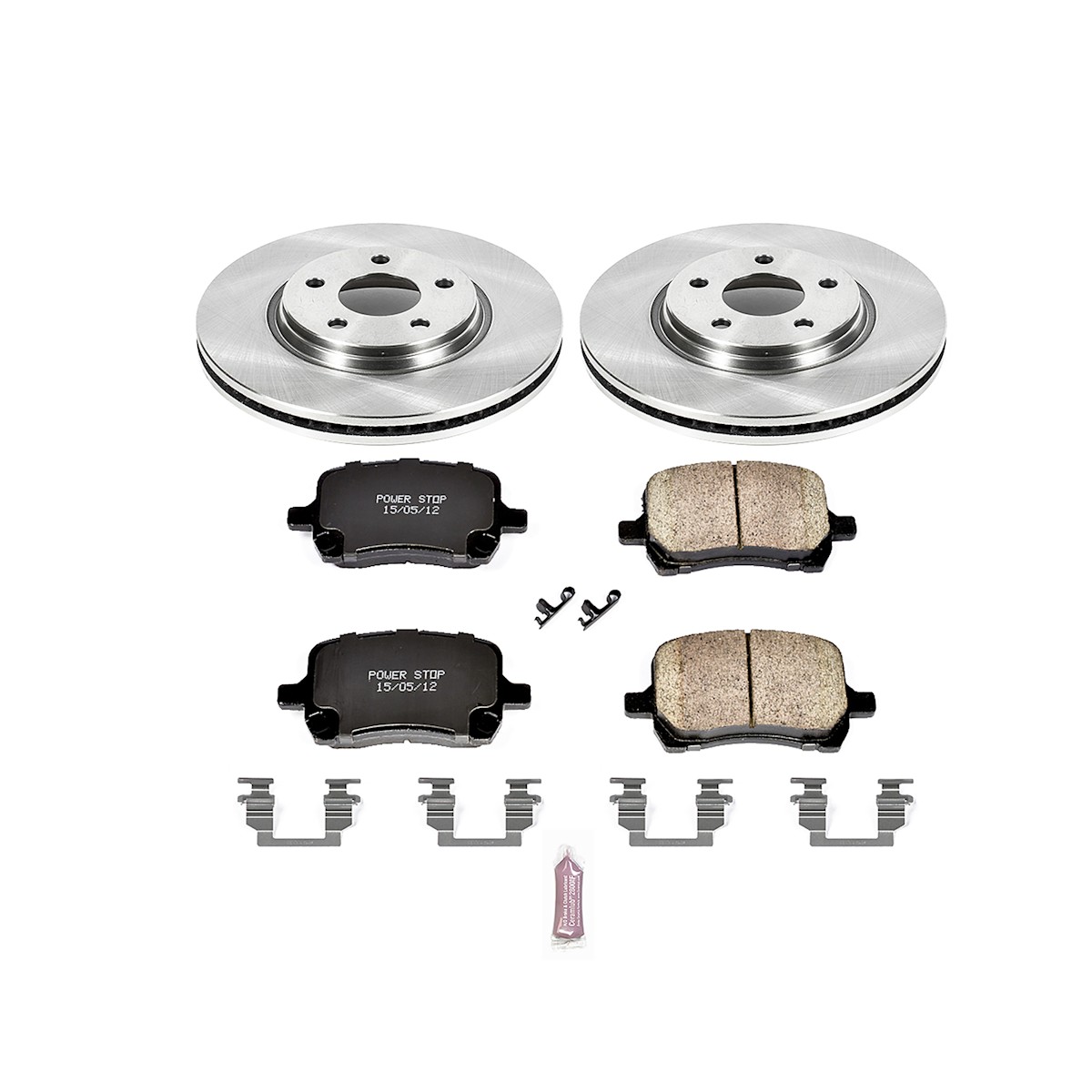 KOE1614 Powerstop 2-Wheel Set Brake Disc and Pad Kits Front for Chevy Malibu G6