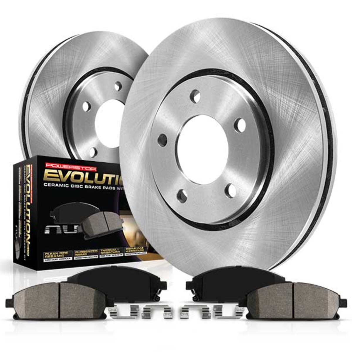 KOE4808 Powerstop Brake Disc and Pad Kits 2-Wheel Set Front for Chevy Olds J2000
