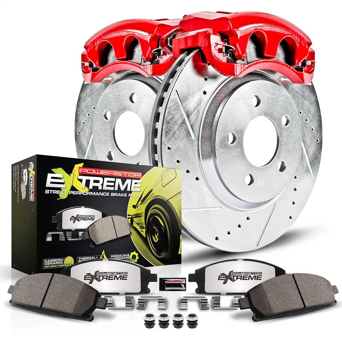 KC5944-26 Powerstop 2-Wheel Set Brake Kit With Calipers Front for Ford Mustang