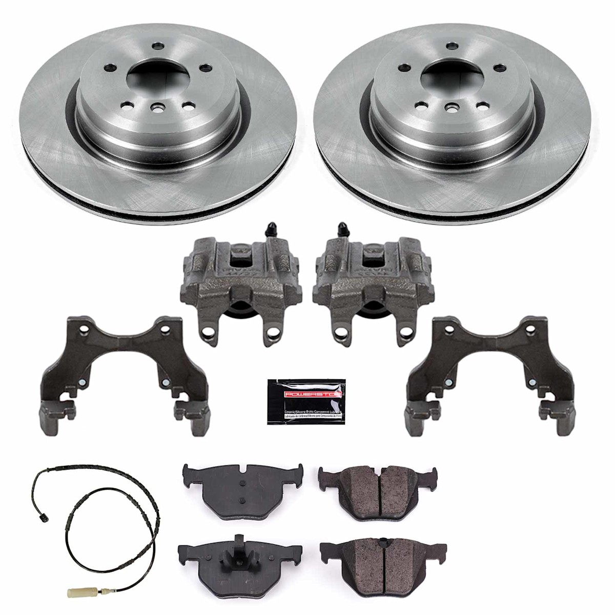 KCOE5982 Powerstop 2-Wheel Set Brake Kit With Calipers Rear for BMW 335i xDrive