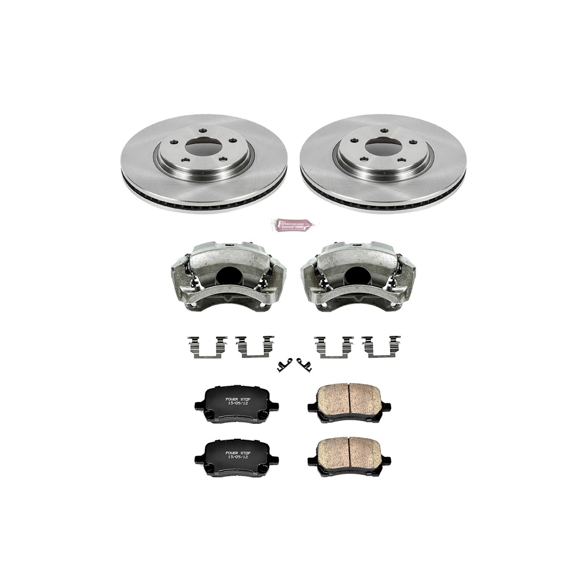 KCOE1614A Powerstop 2-Wheel Set Brake Kit With Calipers Front for Chevy Malibu