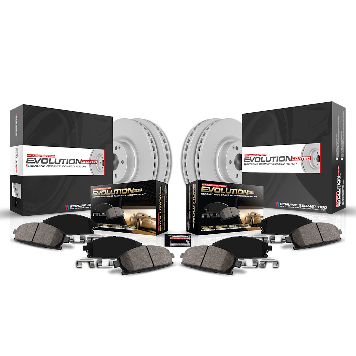 CRK893 Powerstop Brake Disc and Pad Kits 4-Wheel Set Front & Rear for A6 Quattro