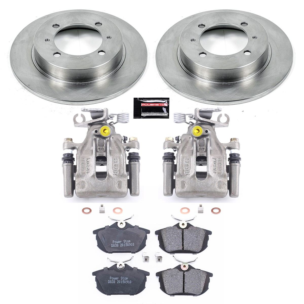 KCOE913 Powerstop 2-Wheel Set Brake Kit With Calipers Rear for Volvo S40 V40