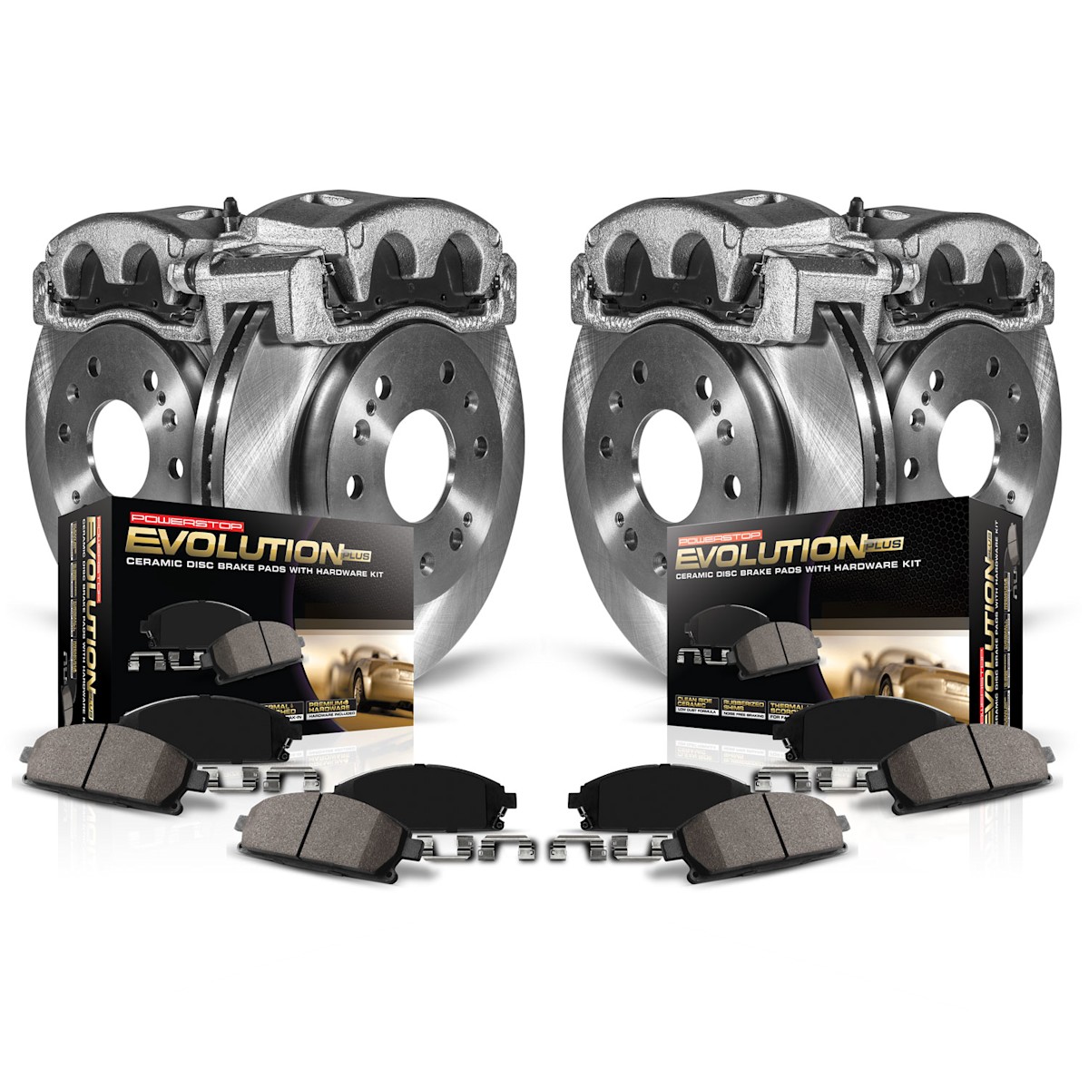 KCOE6354 Powerstop 4-Wheel Set Brake Kit With Calipers Front & Rear for IS350