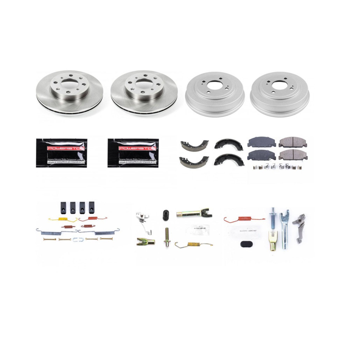 KOE15508DK Powerstop 4-Wheel Set Brake Disc and Pad Kits Front & Rear Coupe