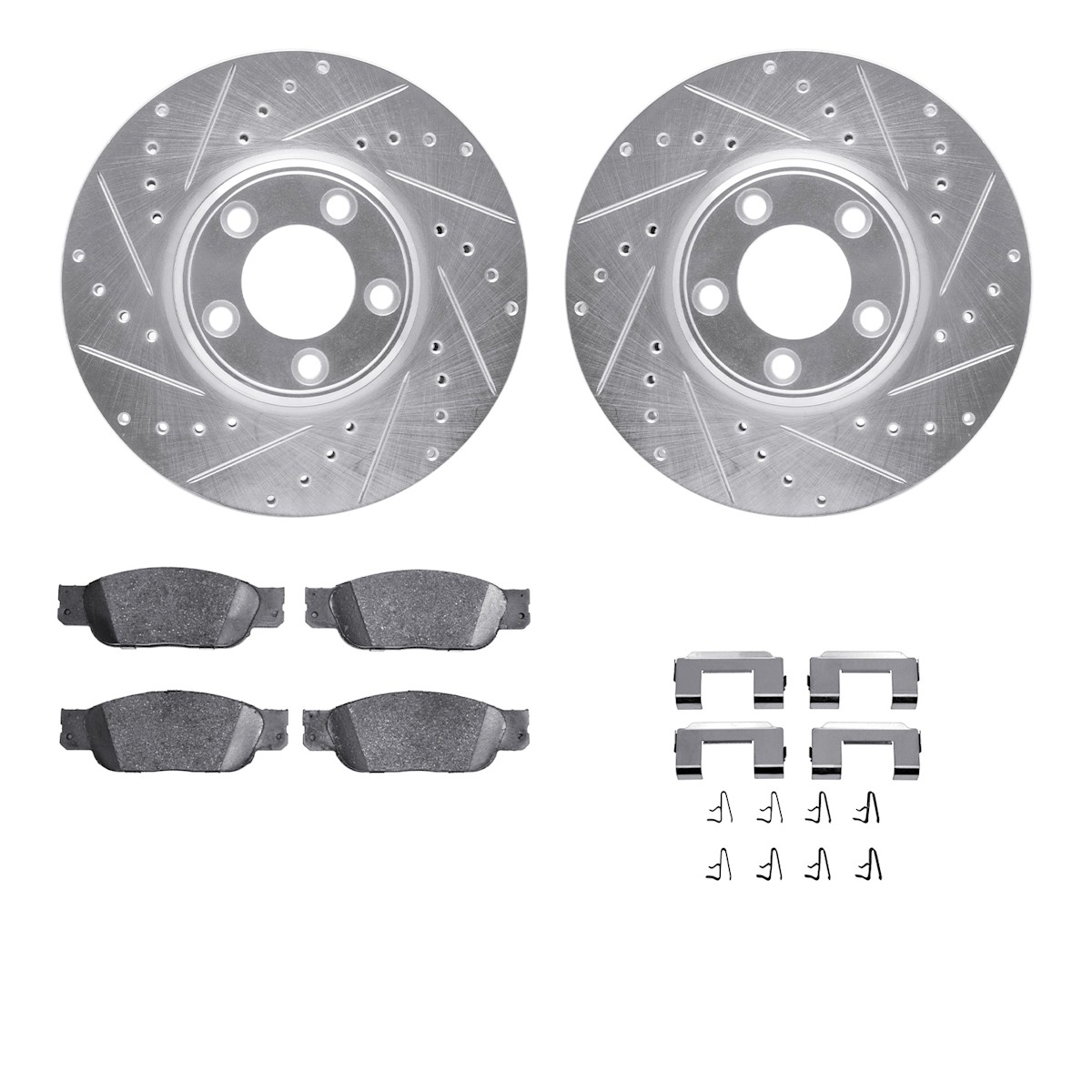 WGUH1-54025 R1 Concepts Brake Disc and Pad Kits 2-Wheel Set Front for S-Type
