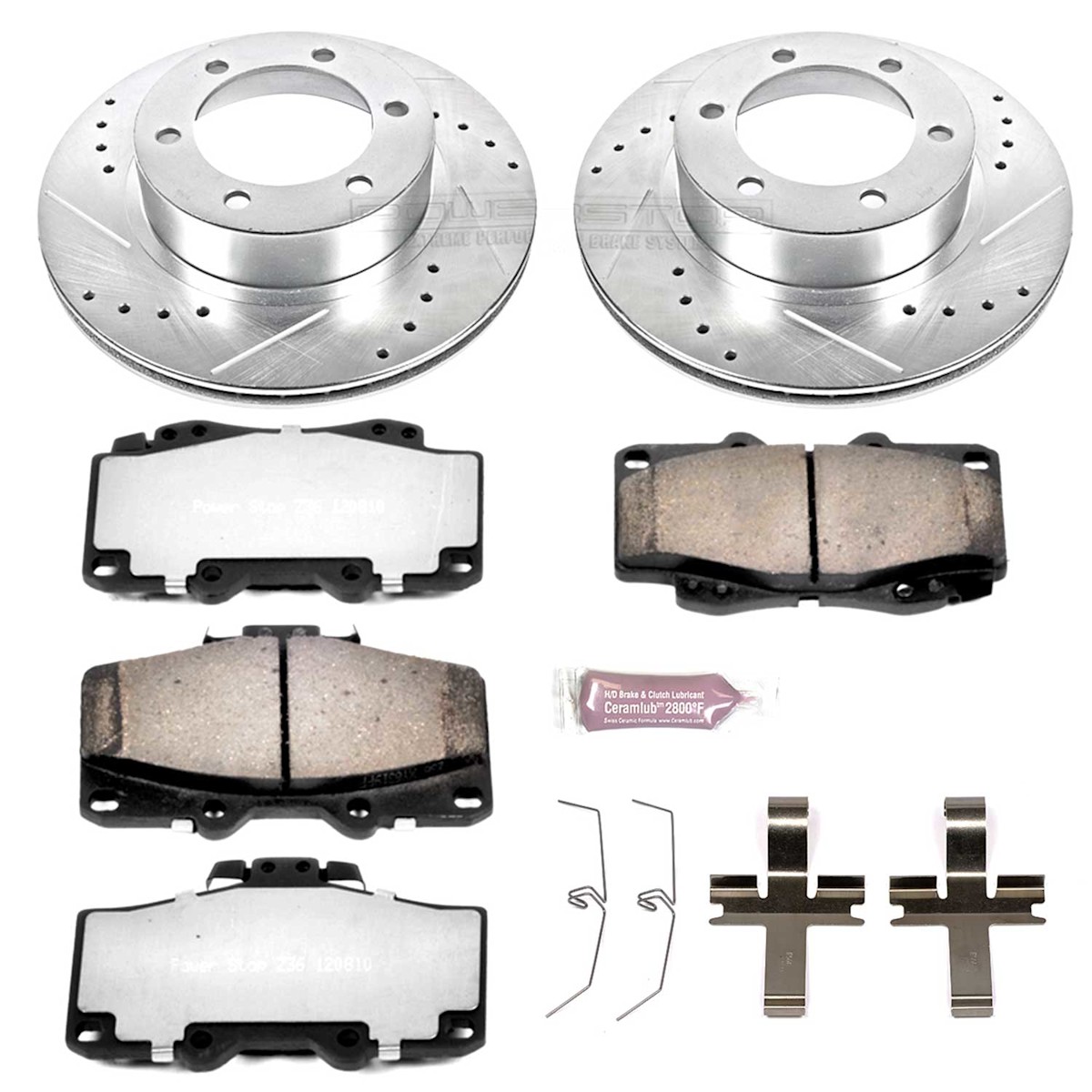 K1236-36 Powerstop 2-Wheel Set Brake Disc and Pad Kits Front for 4 Runner Tacoma