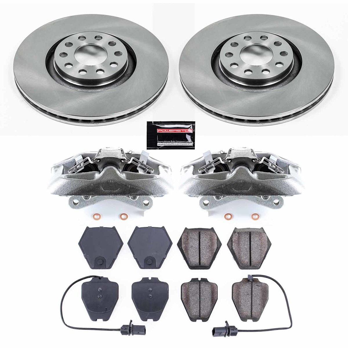 KCOE886 Powerstop 2-Wheel Set Brake Kit With Calipers Front for Allroad Quattro