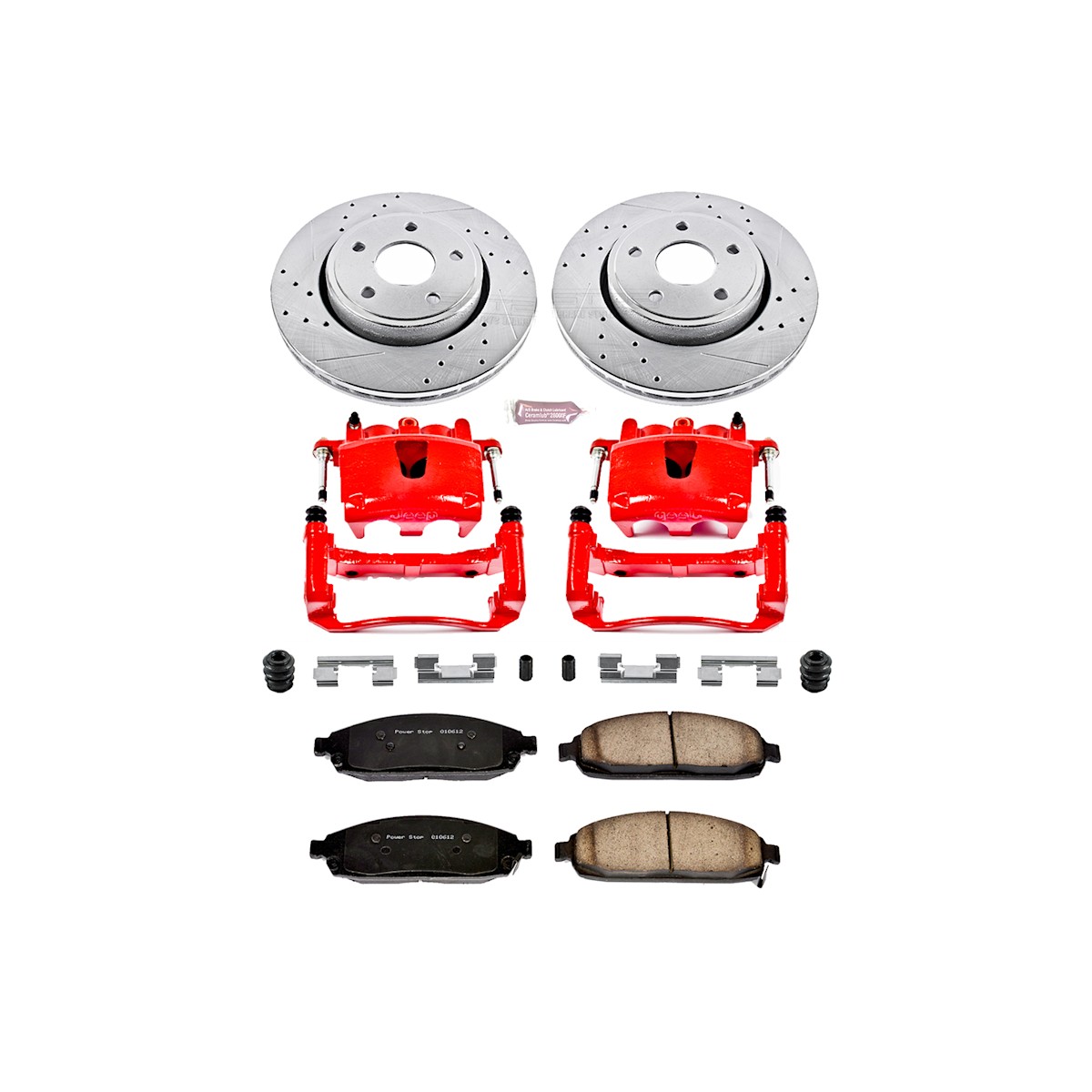 KC2219 Powerstop Brake Kit With Calipers 2-Wheel Set Front for Jeep Commander